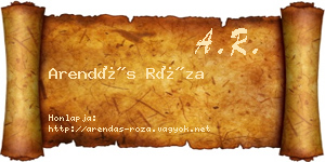 Arendás Róza névjegykártya